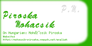 piroska mohacsik business card